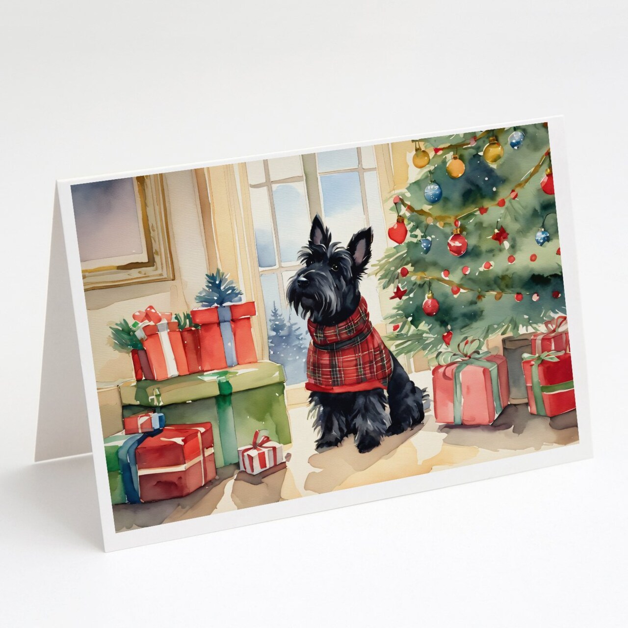 Scottish Terrier Cozy Christmas Greeting Cards Pack Of 8